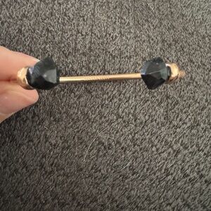 Kendra Scott Rose Gold Cuff with Black Pyrite Stone